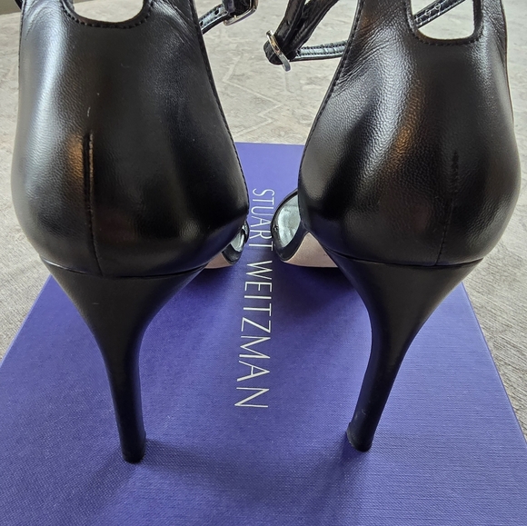 Stuart Weitzman Nudist Sandal Nappa Black Size 8.5